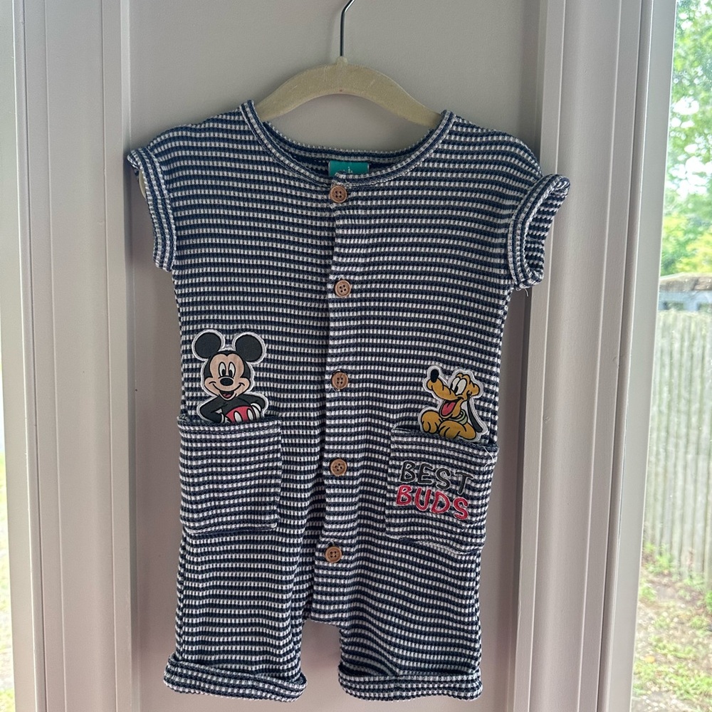 Disney Striped Black and White Kids One Piece